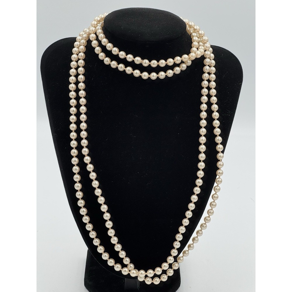 Vintage 19" Double Strand Faux Pearl Necklace
